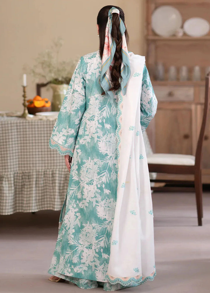 Leila by Mahnur Embroidered Khaddar Suit Unstitched 3 Piece MN24L Azure - Winter Collection