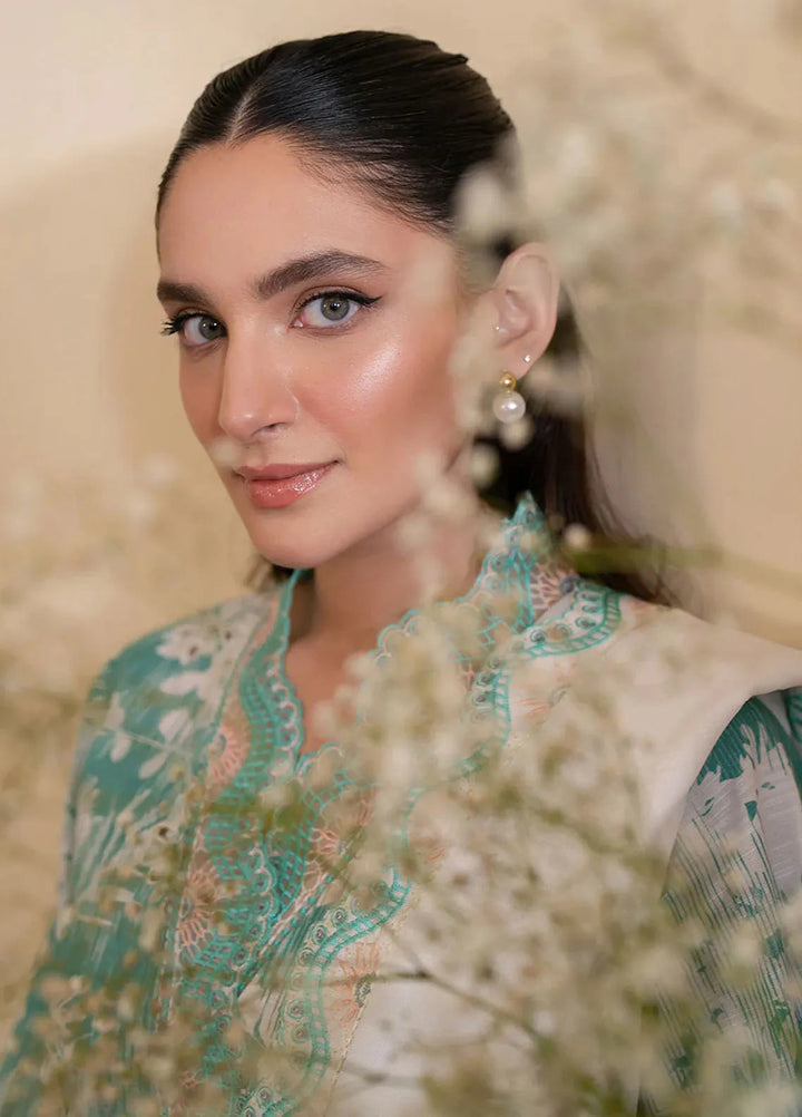 Leila by Mahnur Embroidered Khaddar Suit Unstitched 3 Piece MN24L Azure - Winter Collection