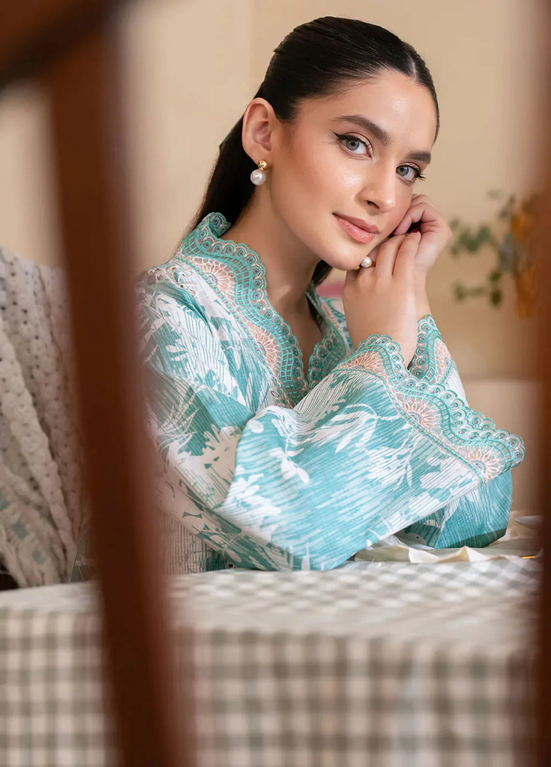 Leila by Mahnur Embroidered Khaddar Suit Unstitched 3 Piece MN24L Azure - Winter Collection