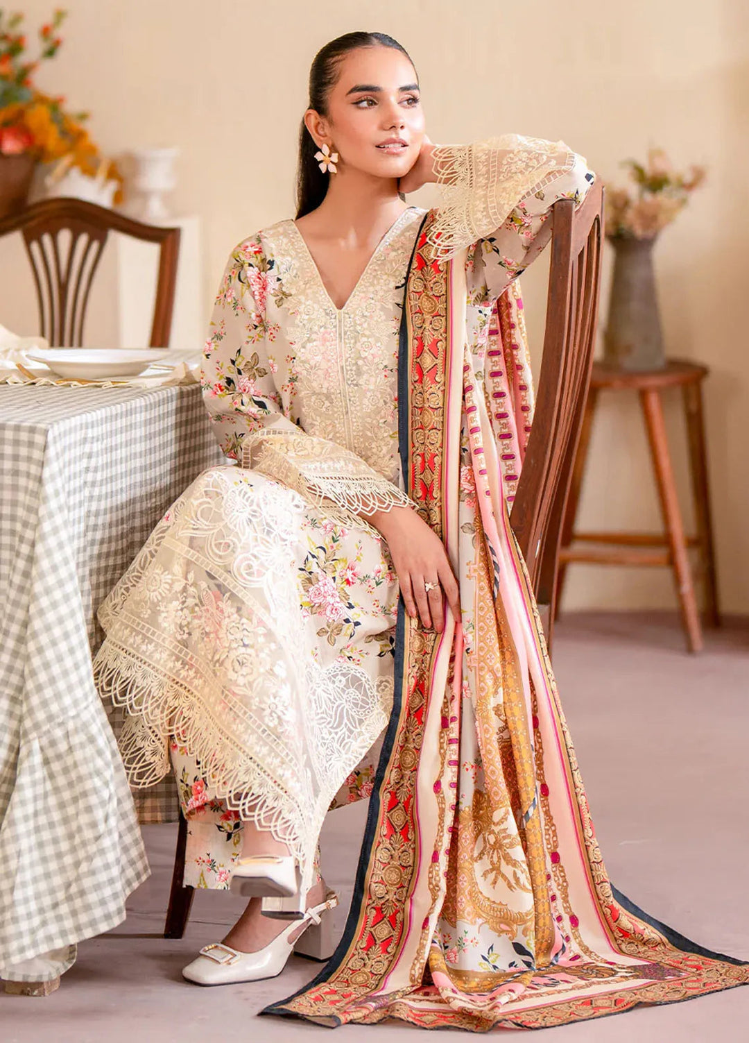 Leila by Mahnur Embroidered Khaddar Suit Unstitched 3 Piece MN24L Floret - Winter Collection