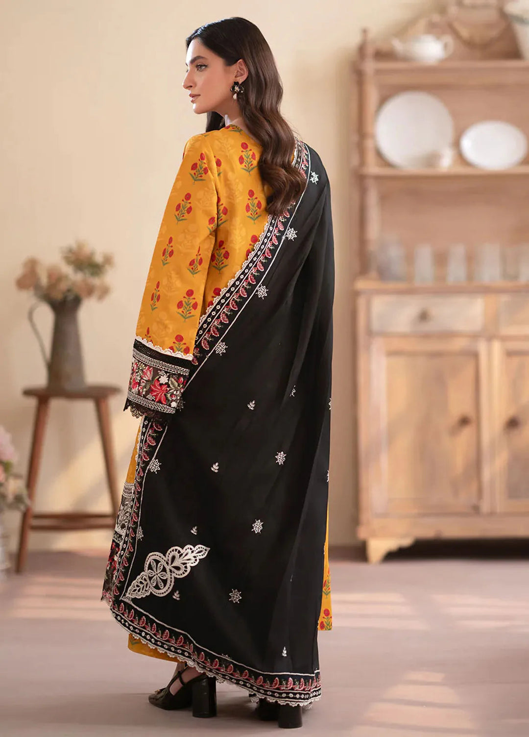Leila by Mahnur Embroidered Khaddar Suit Unstitched 3 Piece MN24L Marigold - Winter Collection
