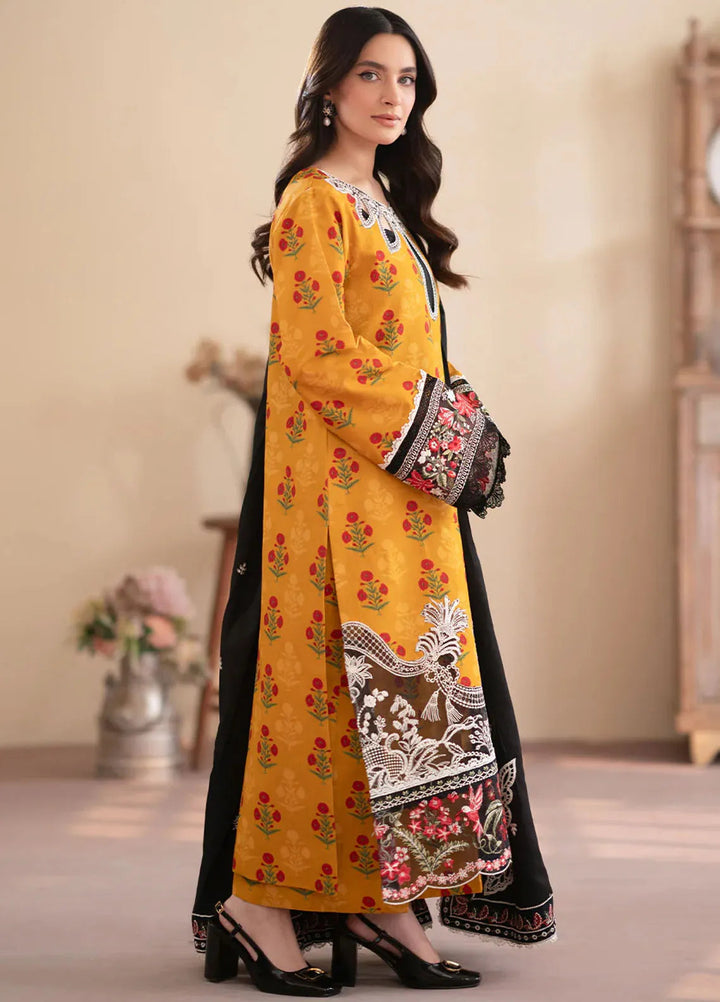 Leila by Mahnur Embroidered Khaddar Suit Unstitched 3 Piece MN24L Marigold - Winter Collection