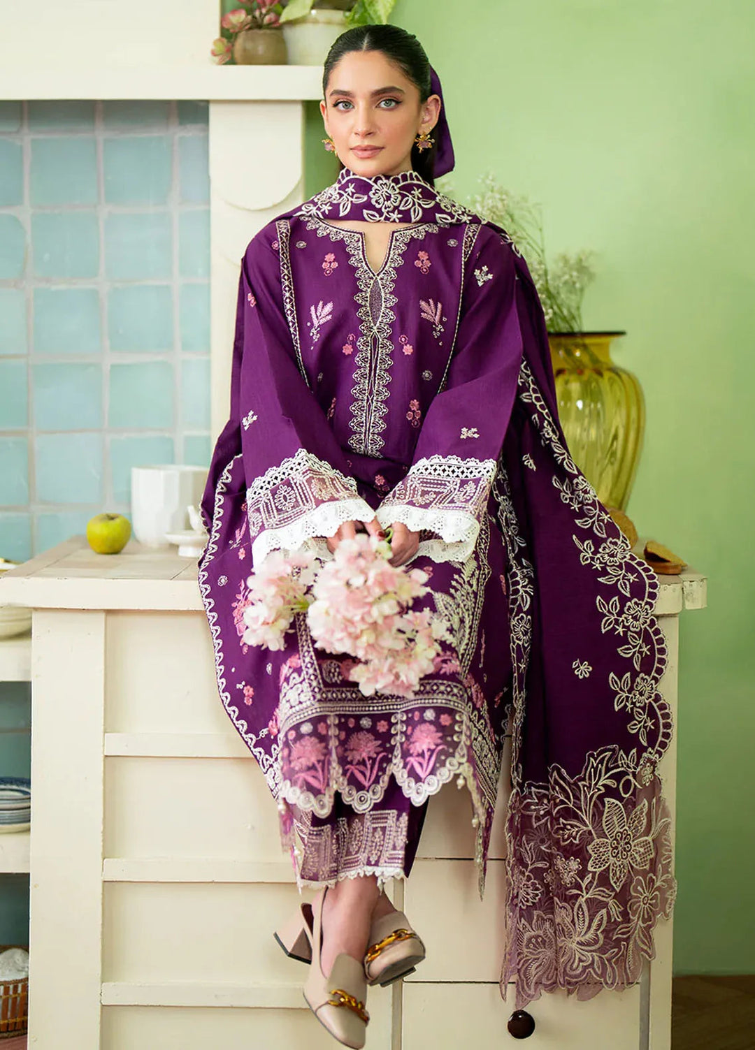 Leila by Mahnur Embroidered Khaddar Suit Unstitched 3 Piece MN24L Rhea - Winter Collection