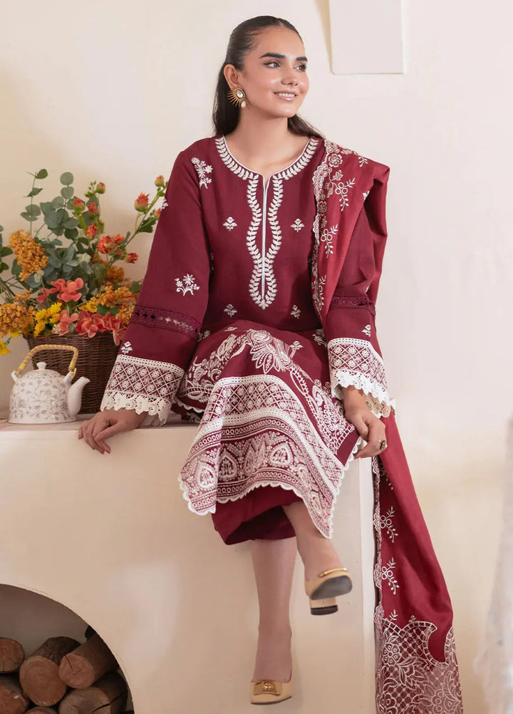 Leila by Mahnur Embroidered Khaddar Suit Unstitched 3 Piece MN24L Selene - Winter Collection