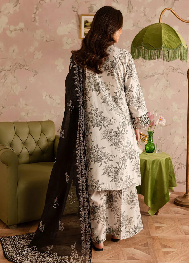 Leila by Mahnur Embroidered Lawn Suits Unstitched 3 Piece MN24LP D-06 Eclipse - Summer Collection