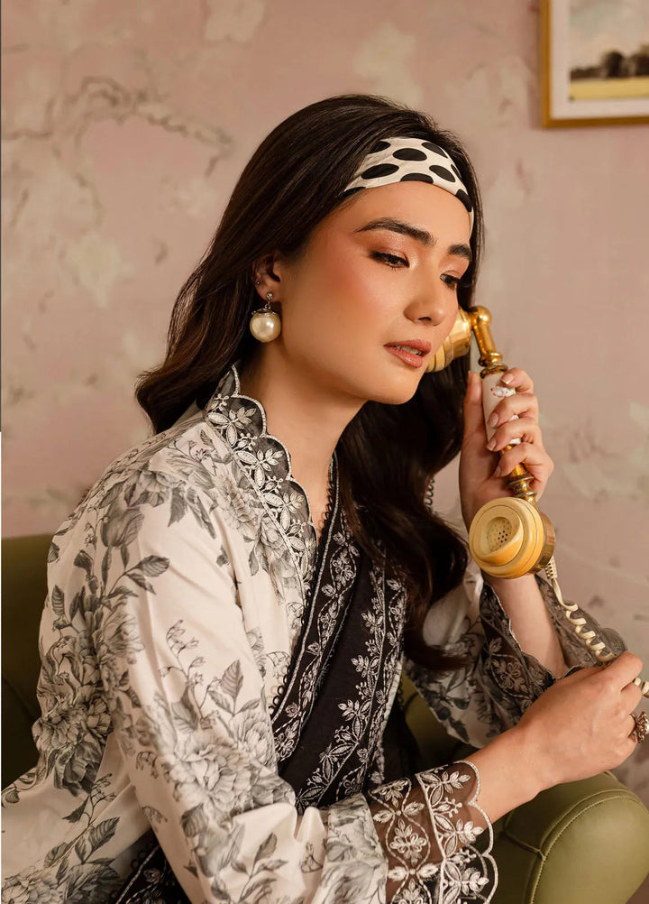 Leila by Mahnur Embroidered Lawn Suits Unstitched 3 Piece MN24LP D-06 Eclipse - Summer Collection