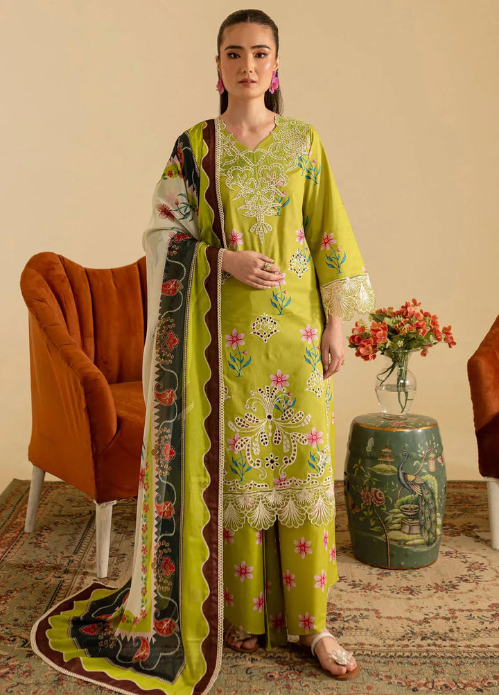 Leila by Mahnur Embroidered Lawn Suits Unstitched 3 Piece MN24LP D-08 Mystique - Summer Collection