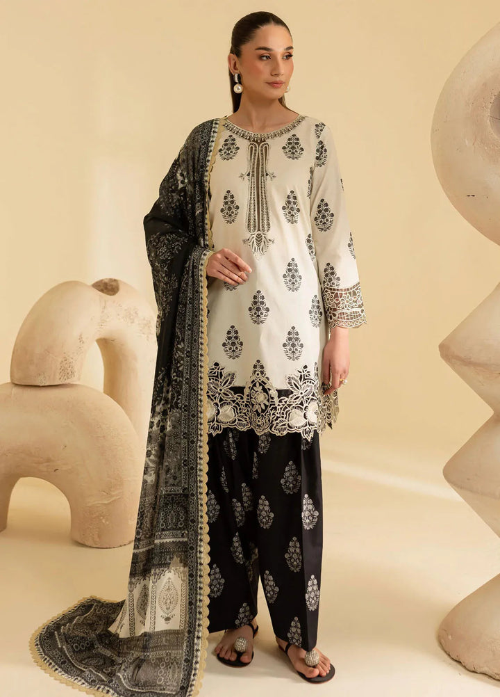 Leila by Mahnur Embroidered Lawn Suits Unstitched 3 Piece MN24LP D-09 Slate - Summer Collection