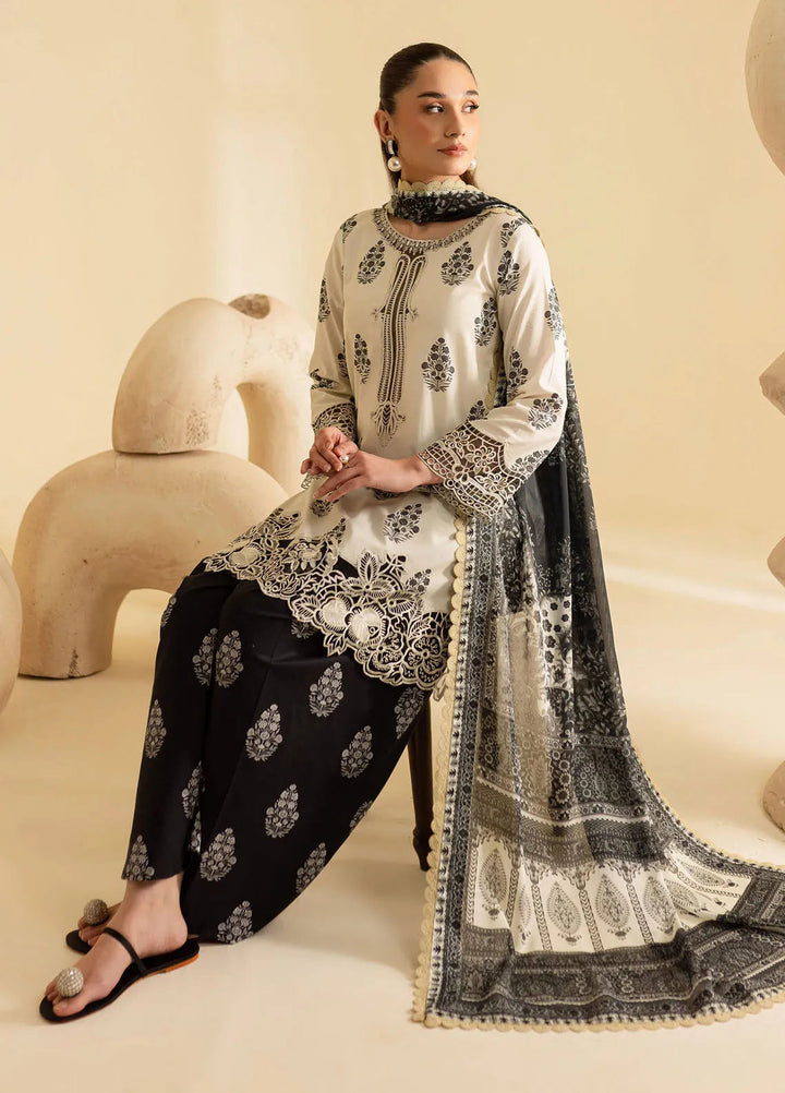 Leila by Mahnur Embroidered Lawn Suits Unstitched 3 Piece MN24LP D-09 Slate - Summer Collection