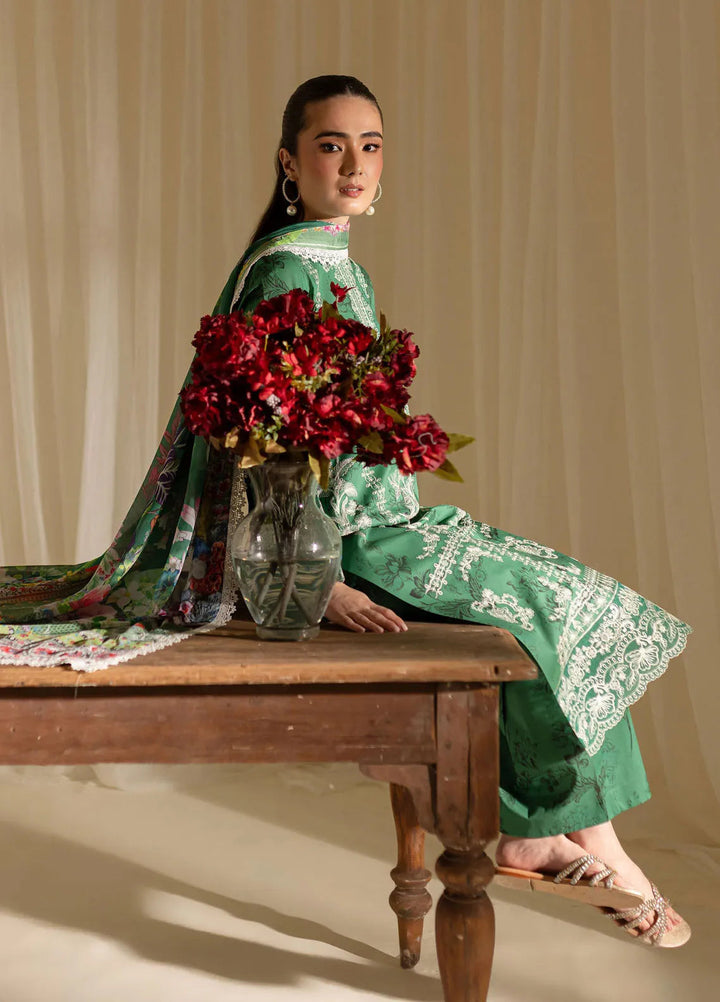 Leila by Mahnur Embroidered Lawn Suits Unstitched 3 Piece MN24LP D-10 Verdant - Summer Collection