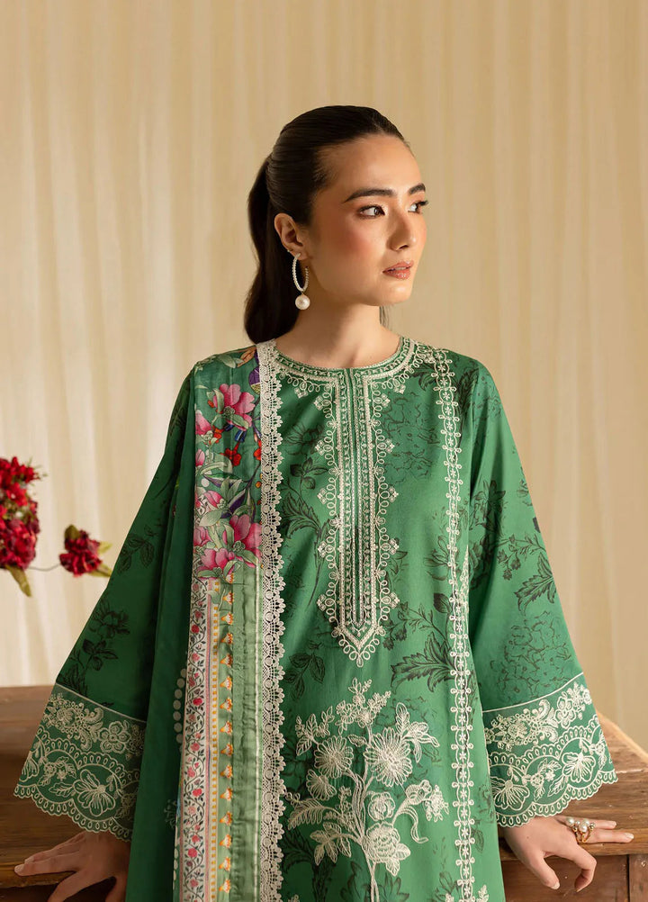 Leila by Mahnur Embroidered Lawn Suits Unstitched 3 Piece MN24LP D-10 Verdant - Summer Collection