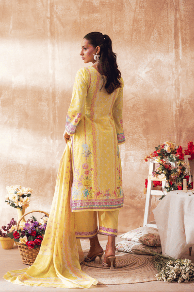 Liyana by Mashra RTW Printed Lawn 3 Piece Suit Lemon Drop Casual Collection