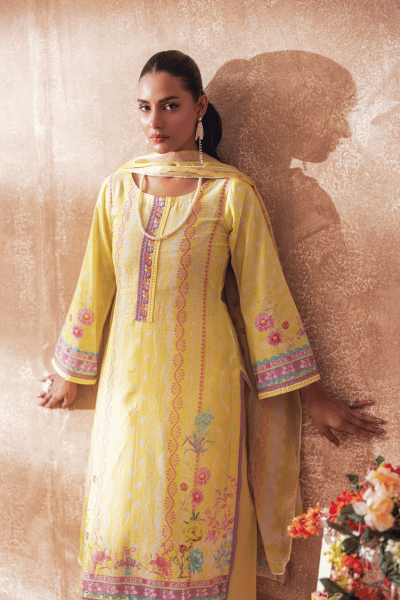 Liyana by Mashra RTW Printed Lawn 3 Piece Suit Lemon Drop Casual Collection