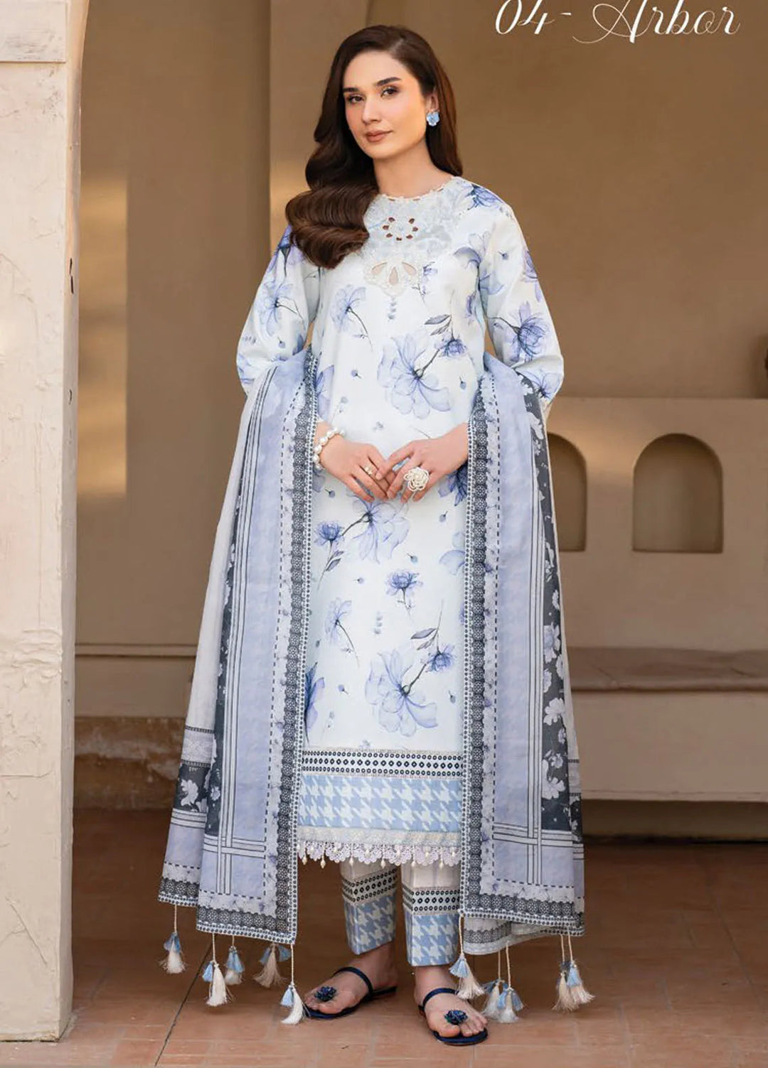 Levana by Alizeh Fashion Embroidered Lawn Suits Unstitched 3 Piece AFB25L D-7024 Arbor - Summer Collection