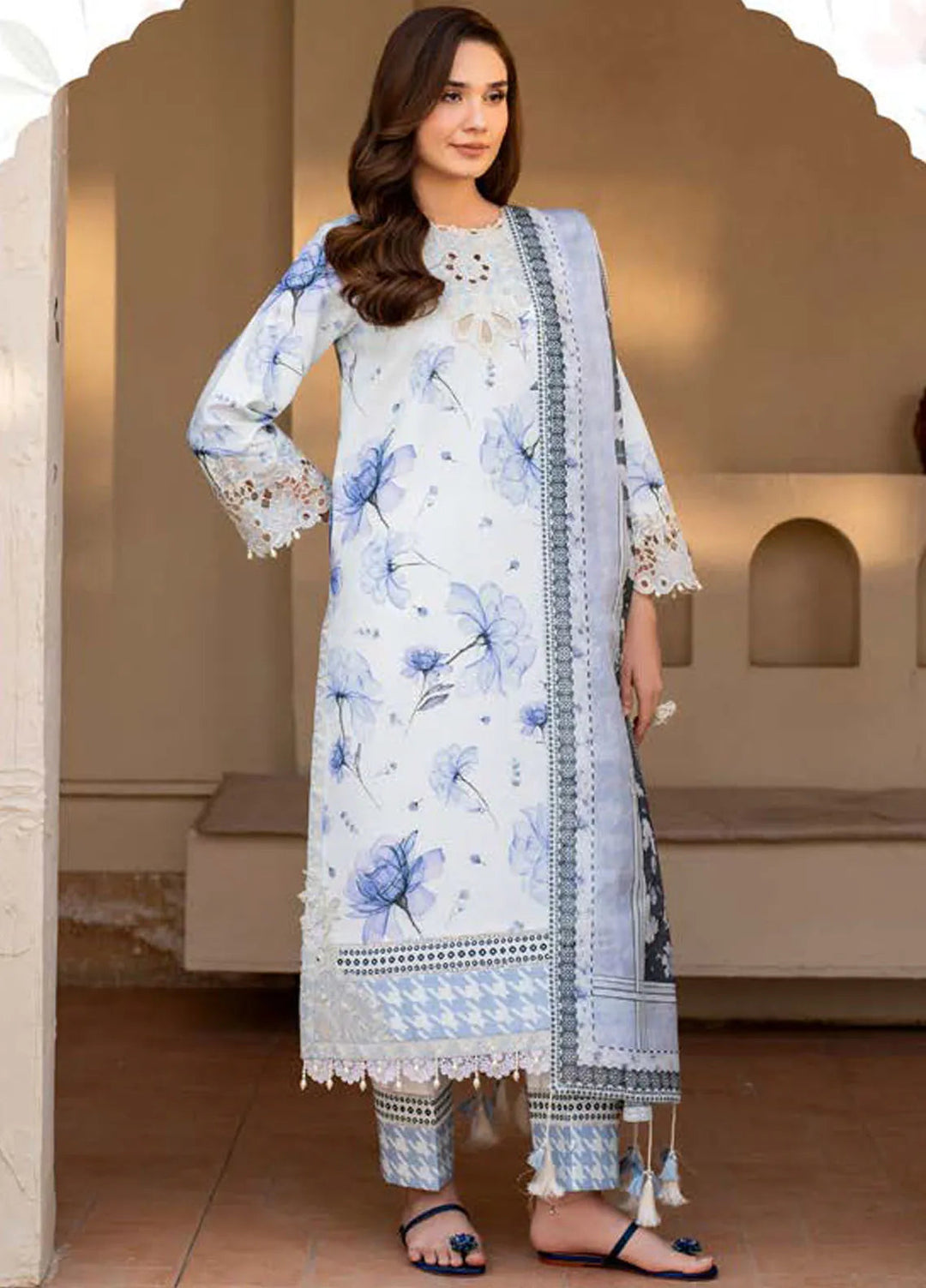 Levana by Alizeh Fashion Embroidered Lawn Suits Unstitched 3 Piece AFB25L D-7024 Arbor - Summer Collection