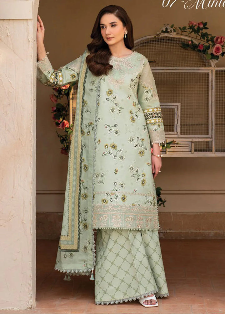 Levana by Alizeh Fashion Embroidered Lawn Suits Unstitched 3 Piece AFB25L D-7027 Mintel - Summer Collection