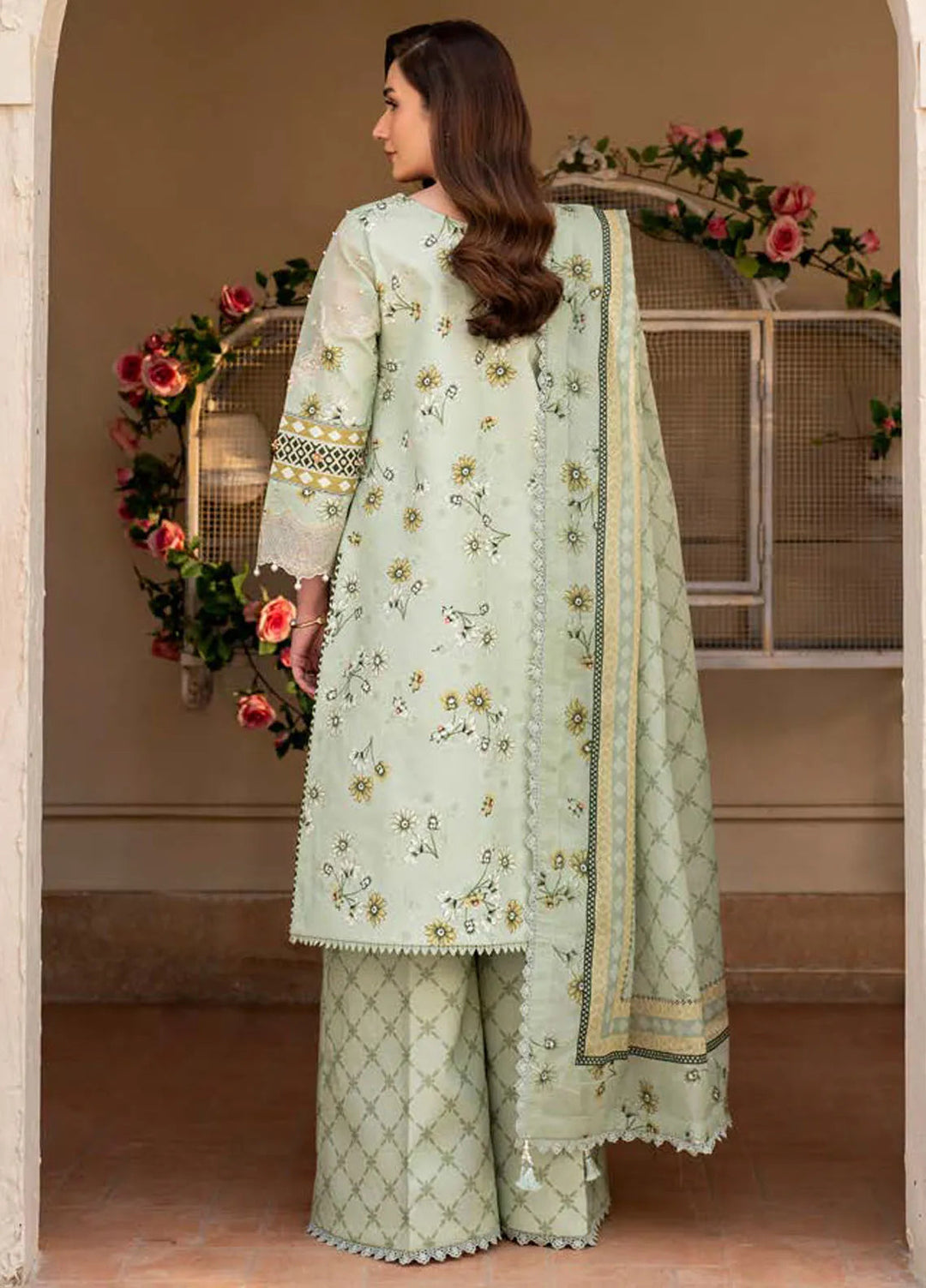 Levana by Alizeh Fashion Embroidered Lawn Suits Unstitched 3 Piece AFB25L D-7027 Mintel - Summer Collection