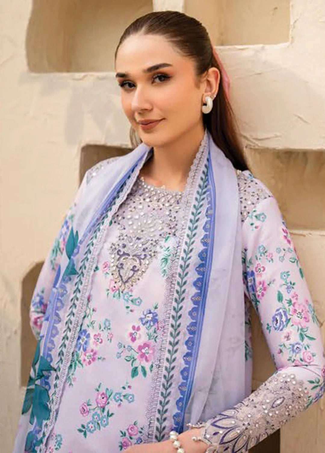 Levana by Alizeh Fashion Embroidered Lawn Suits Unstitched 3 Piece AFB25L D-7029 Flake - Summer Collection