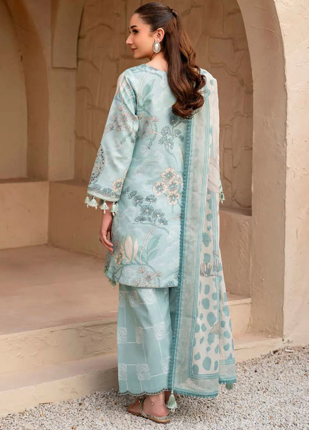 Levana by Alizeh Fashion Embroidered Lawn Suits Unstitched 3 Piece AFB25L D-7030 Fawn - Summer Collection