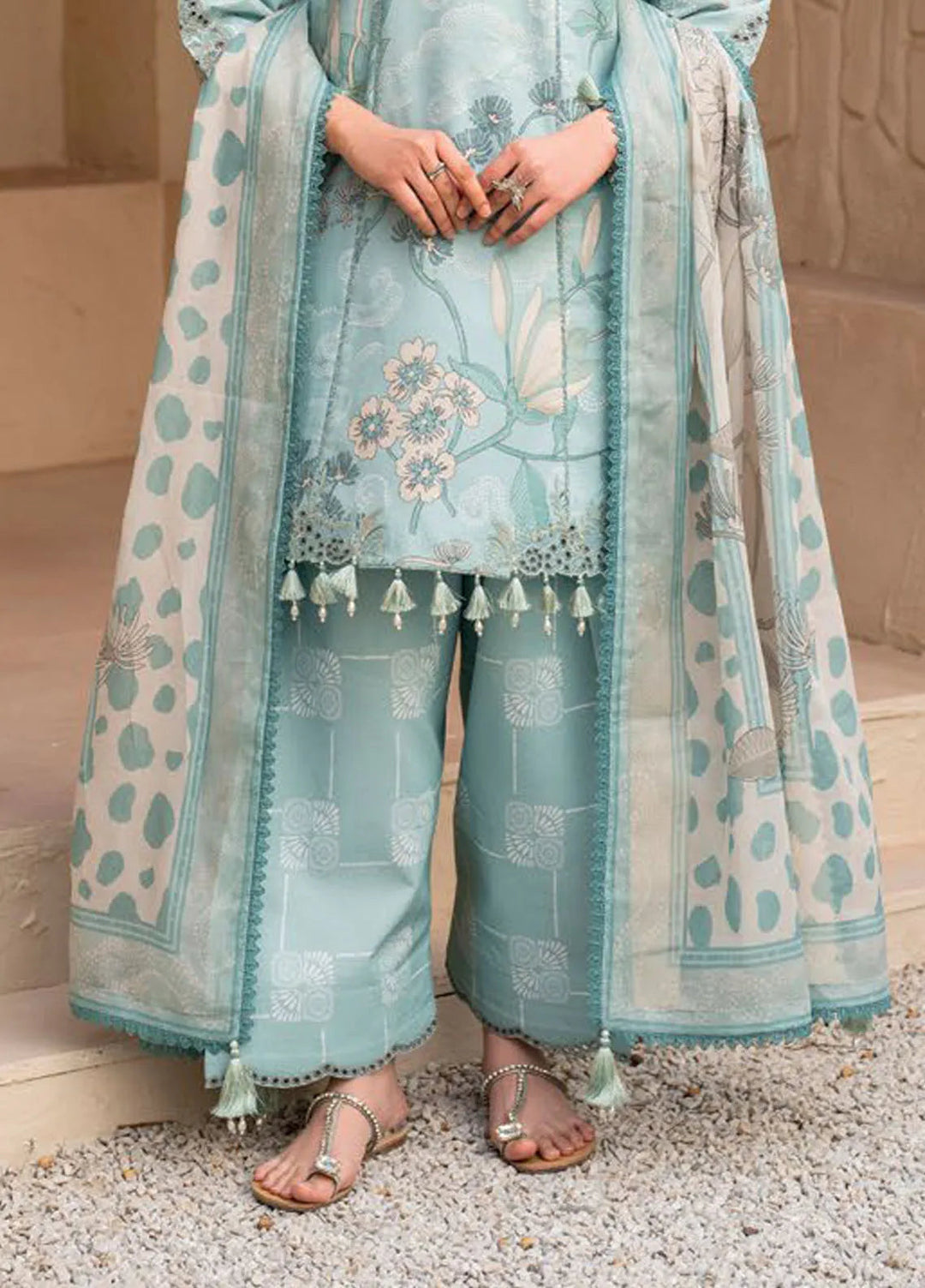 Levana by Alizeh Fashion Embroidered Lawn Suits Unstitched 3 Piece AFB25L D-7030 Fawn - Summer Collection