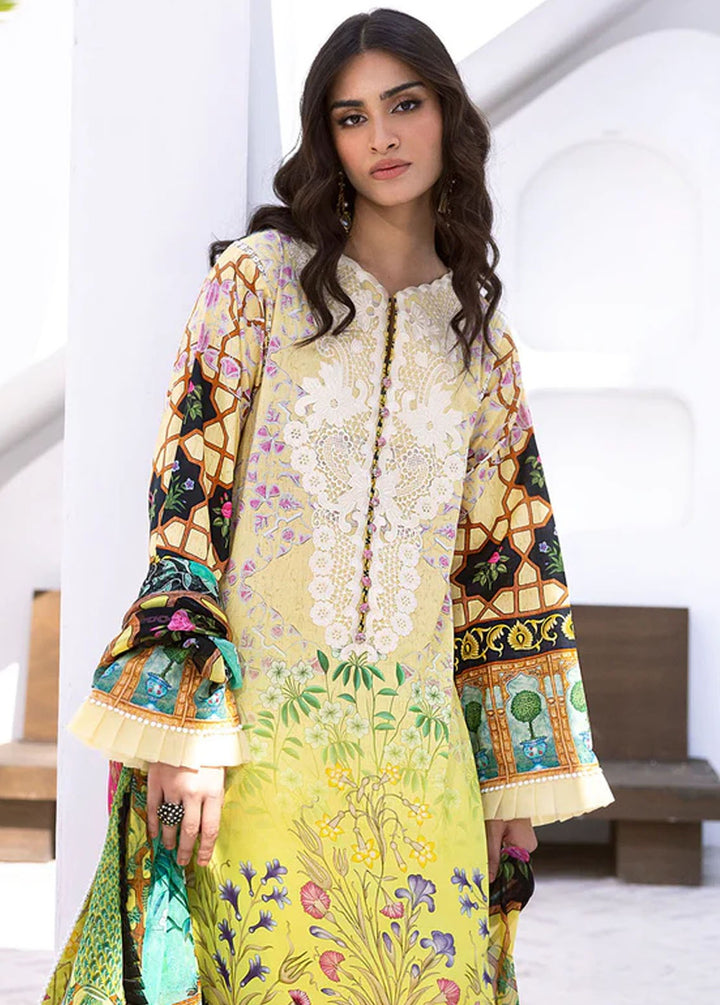 Leya by Roheenaz Embroidered Lawn Suits Unstitched 3 Piece RNZ24L RNZ-02A Seaside Serenade - Spring Summer Collection