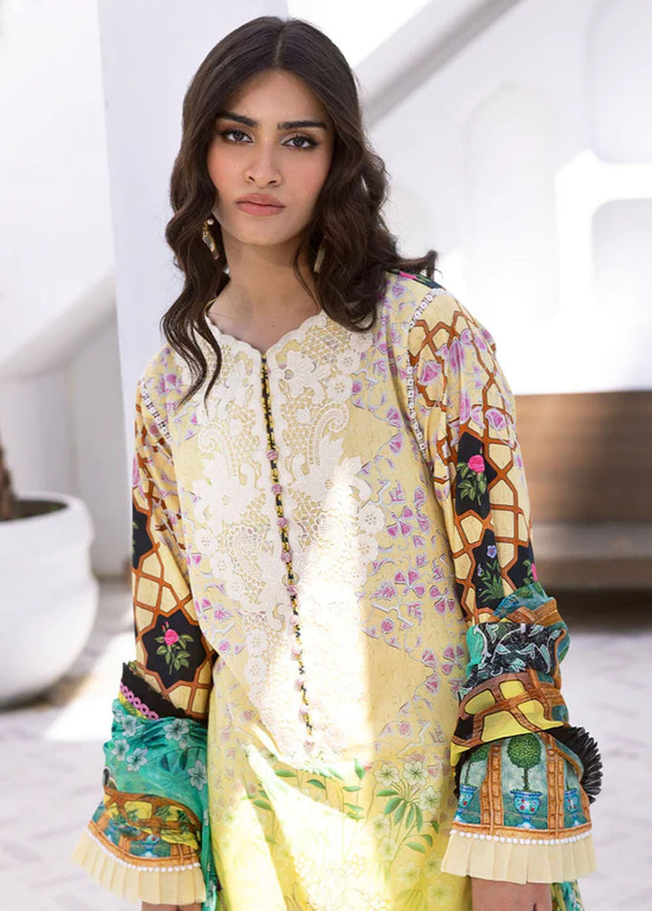 Leya by Roheenaz Embroidered Lawn Suits Unstitched 3 Piece RNZ24L RNZ-02A Seaside Serenade - Spring Summer Collection