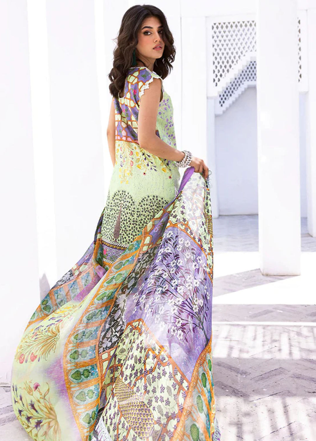 Leya by Roheenaz Embroidered Lawn Suits Unstitched 3 Piece RNZ24L RNZ-02B Pineapple Pop - Spring Summer Collection