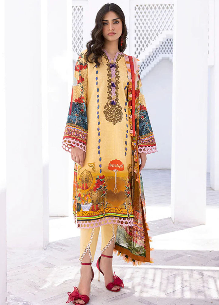 Leya by Roheenaz Embroidered Lawn Suits Unstitched 3 Piece RNZ24L RNZ-06A Mango Tango - Spring Summer Collection
