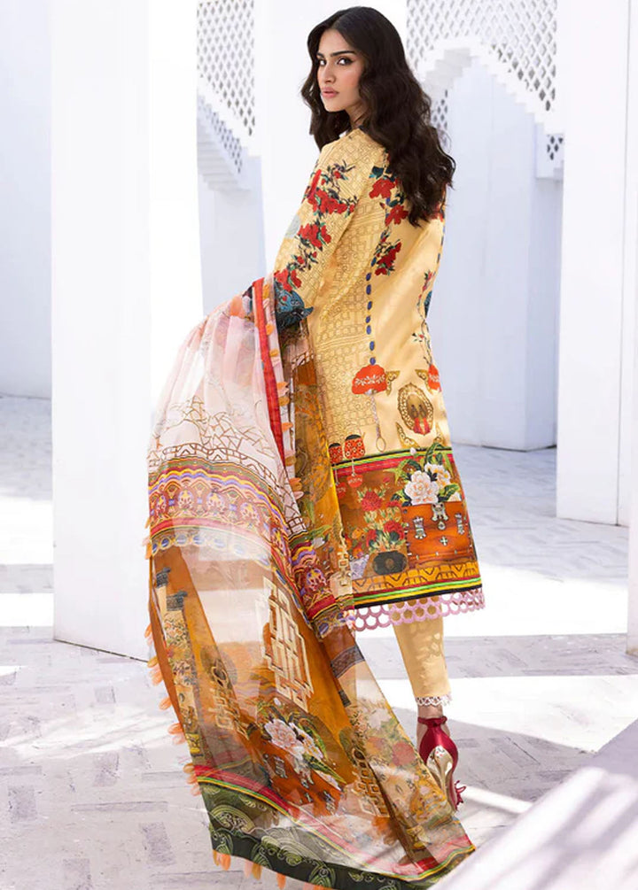 Leya by Roheenaz Embroidered Lawn Suits Unstitched 3 Piece RNZ24L RNZ-06A Mango Tango - Spring Summer Collection