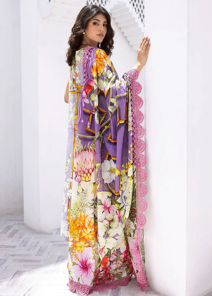 Leya by Roheenaz Embroidered Lawn Suits Unstitched 3 Piece RNZ24L RNZ-07A Orchid Oasis - Spring Summer Collection