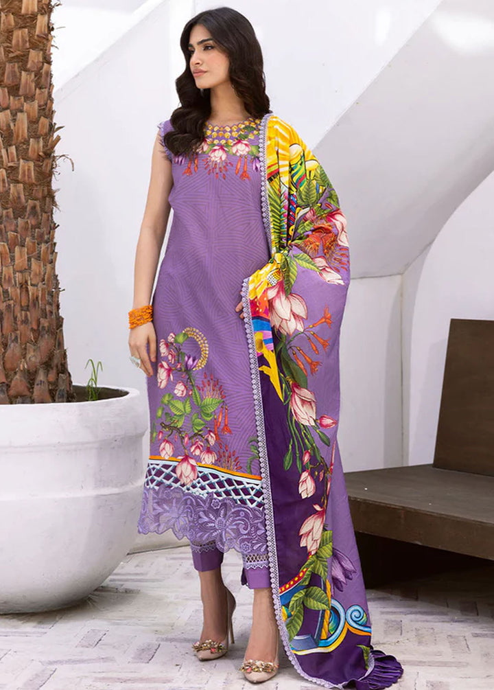 Leya by Roheenaz Embroidered Lawn Suits Unstitched 3 Piece RNZ24L RNZ-08A Flamingo Fancy - Spring Summer Collection
