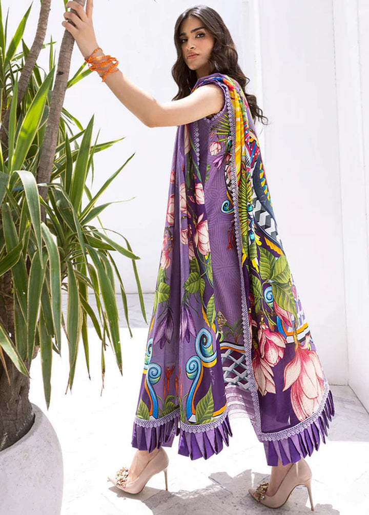 Leya by Roheenaz Embroidered Lawn Suits Unstitched 3 Piece RNZ24L RNZ-08A Flamingo Fancy - Spring Summer Collection