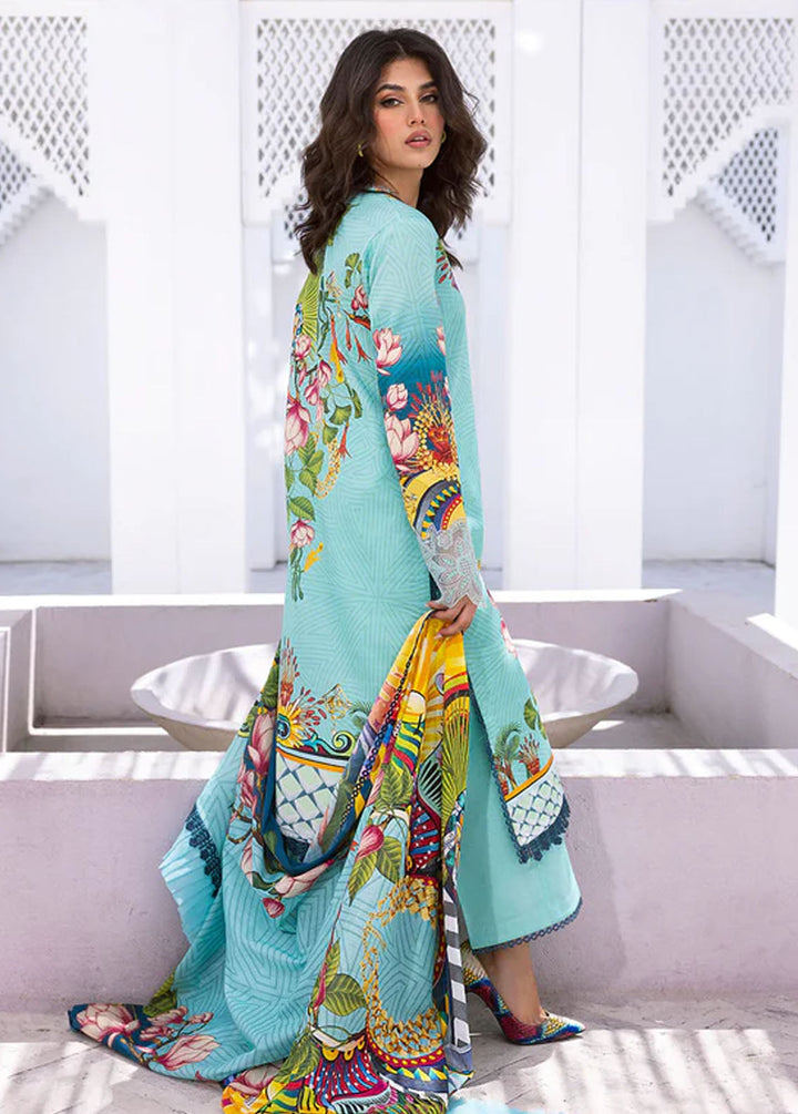 Leya by Roheenaz Embroidered Lawn Suits Unstitched 3 Piece RNZ24L RNZ-08B Parrot Paradise - Spring Summer Collection