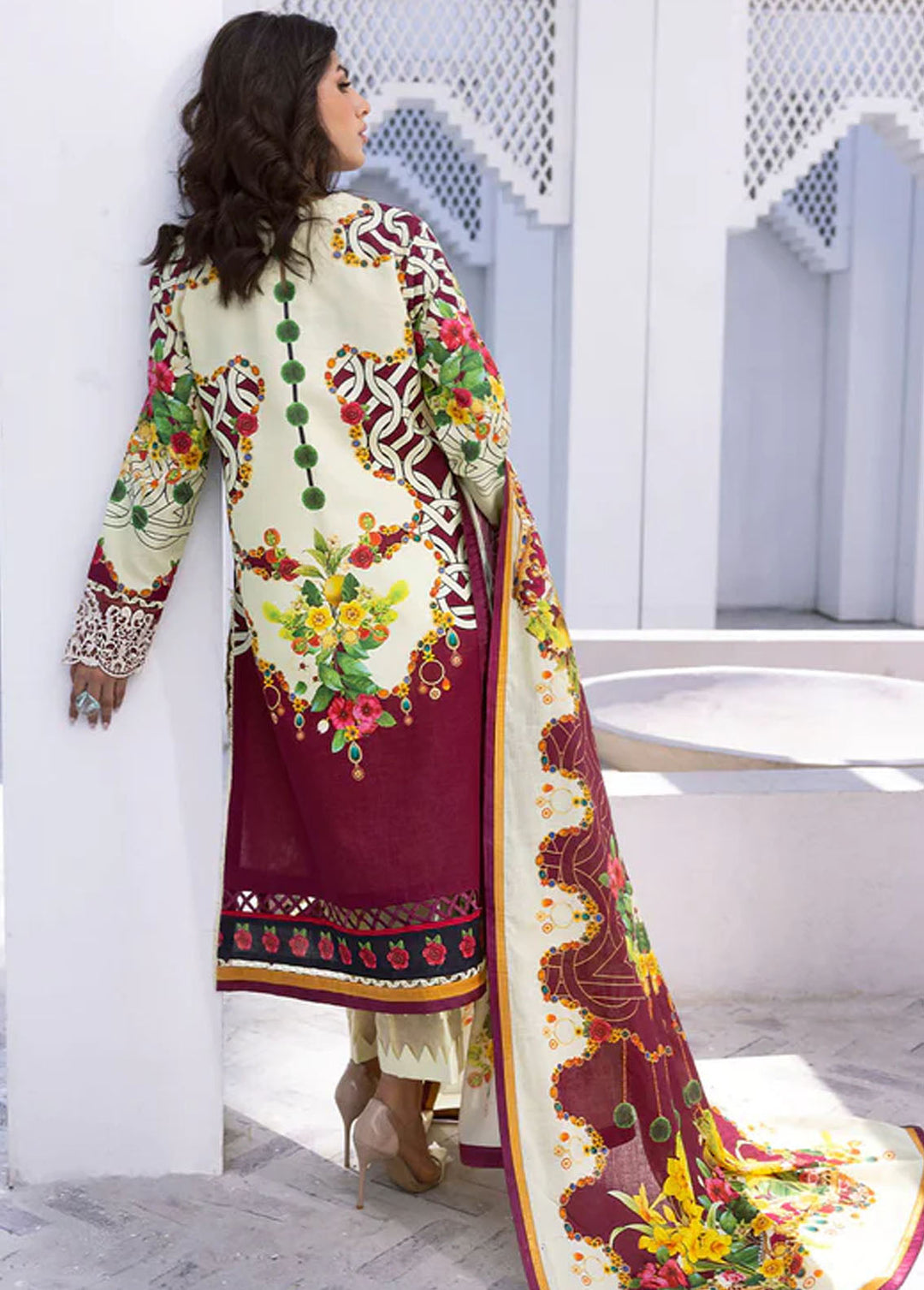 Leya by Roheenaz Embroidered Lawn Suits Unstitched 3 Piece RNZ24L RNZ-09A Driftwood Delight - Spring Summer Collection