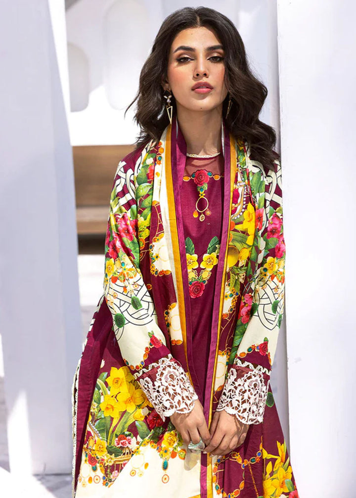 Leya by Roheenaz Embroidered Lawn Suits Unstitched 3 Piece RNZ24L RNZ-09A Driftwood Delight - Spring Summer Collection