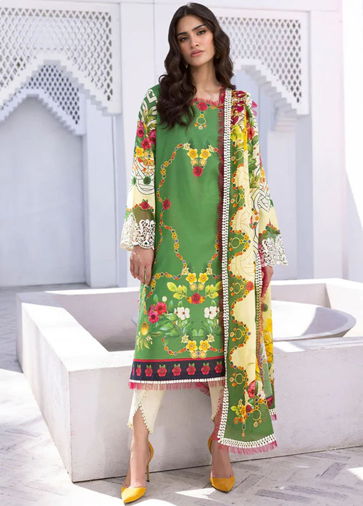 Leya by Roheenaz Embroidered Lawn Suits Unstitched 3 Piece RNZ24L RNZ-09B Starfish Stroll - Spring Summer Collection