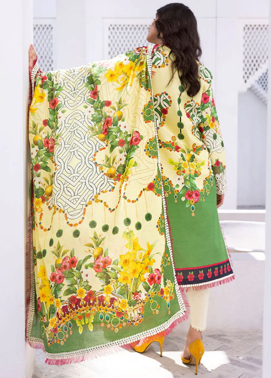 Leya by Roheenaz Embroidered Lawn Suits Unstitched 3 Piece RNZ24L RNZ-09B Starfish Stroll - Spring Summer Collection