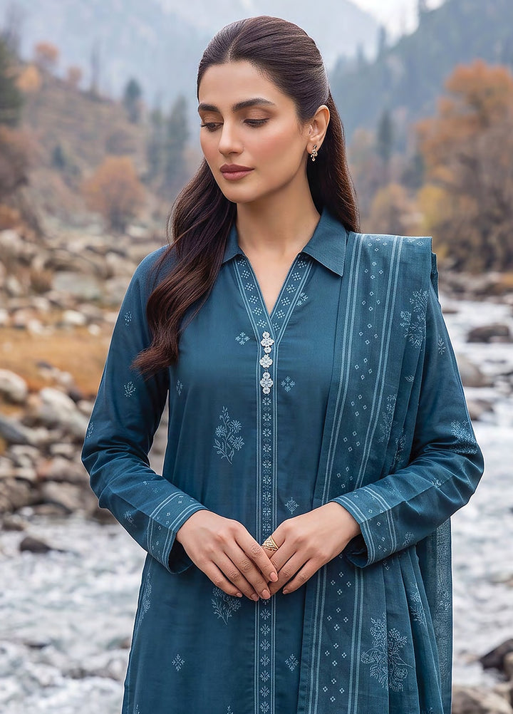 Lakhany Unstitched Printed Pashmina 3 Piece Suit LSM26UP LG-RL-0518-A - Casual Collection