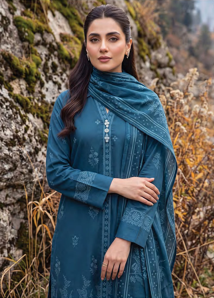 Lakhany Unstitched Printed Pashmina 3 Piece Suit LSM26UP LG-RL-0518-A - Casual Collection
