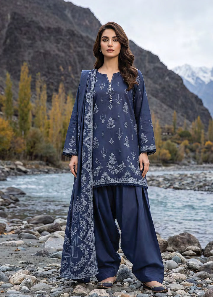 Lakhany Unstitched Printed Pashmina 3 Piece Suit LSM26UP LG-SG-0160-A - Casual Collection