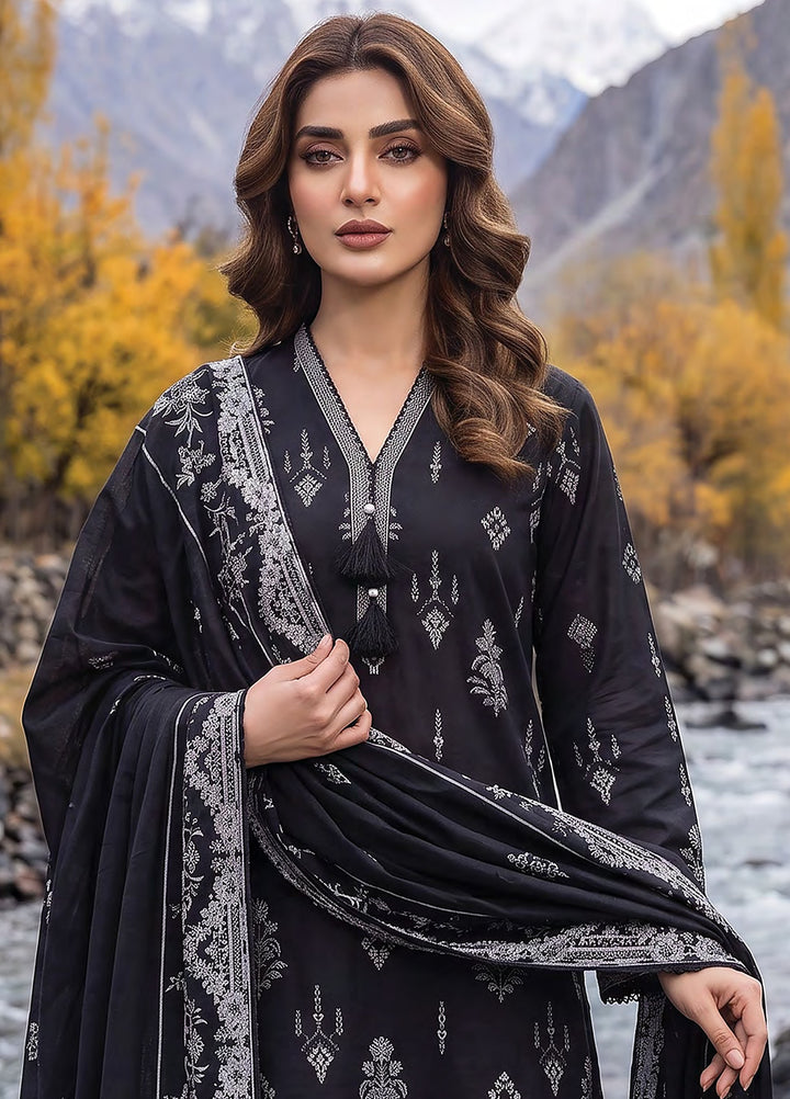 Lakhany Unstitched Printed Pashmina 3 Piece Suit LSM26UP LG-SG-0160-C - Casual Collection