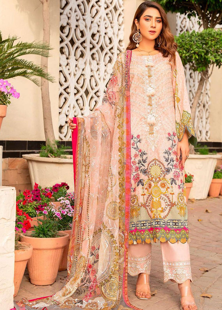 Libaas Embroidered Lawn Suits Unstitched 3 Piece LB21E 7B Norah - Eid Collection