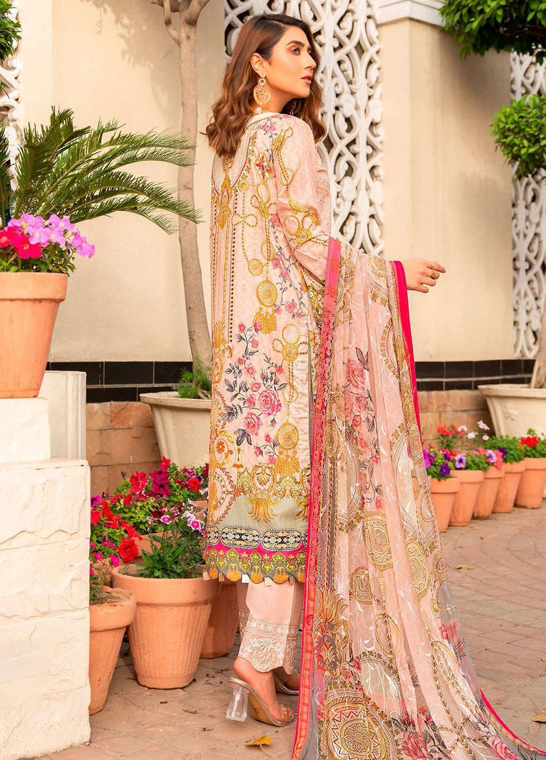 Libaas Embroidered Lawn Suits Unstitched 3 Piece LB21E 7B Norah - Eid Collection