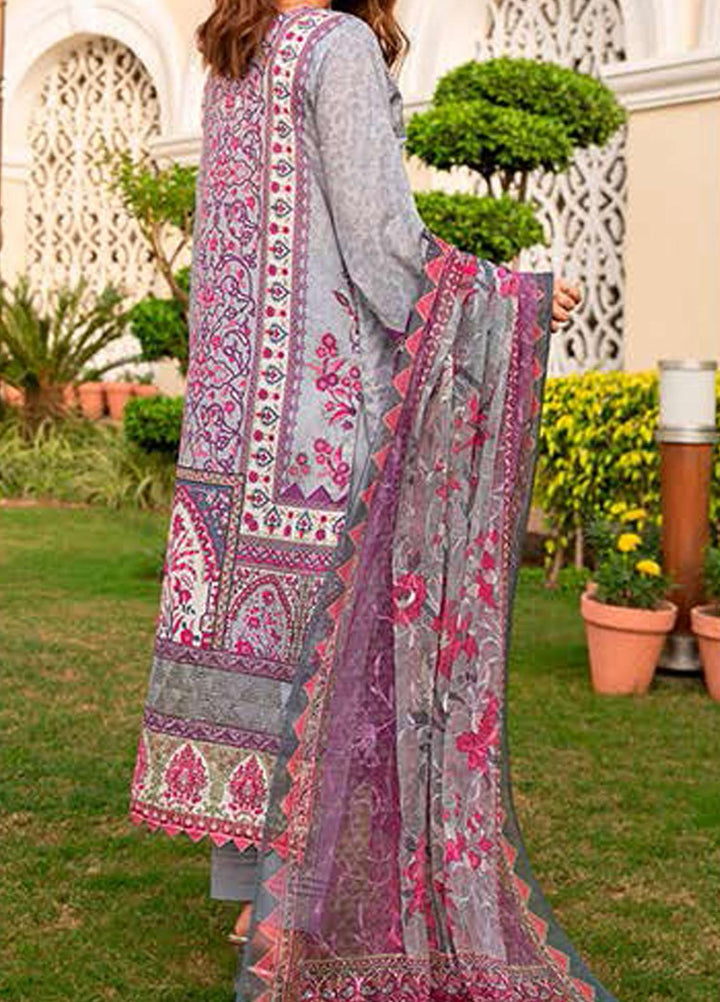 Libaas Embroidered Lawn Suits Unstitched 3 Piece LB21E 8A Aslahan - Eid Collection