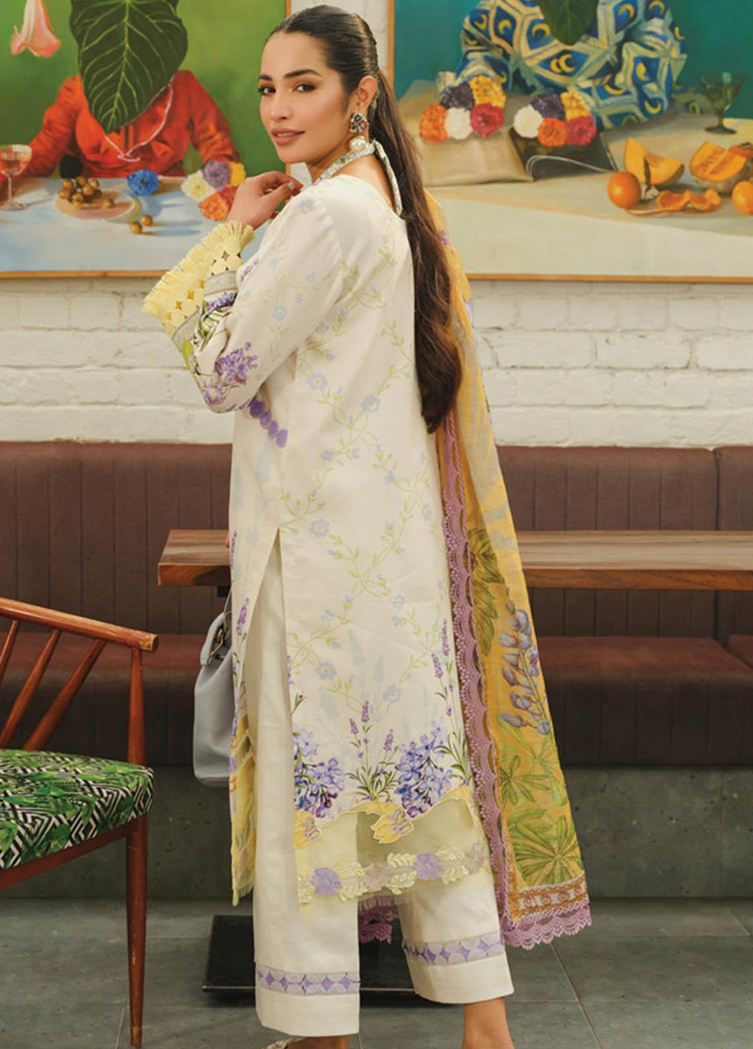 Lifestyle By Rang Rasiya Embroidered Lawn Suits Unstitched 3 Piece RR23LL 01 Olivine - Summer Collection