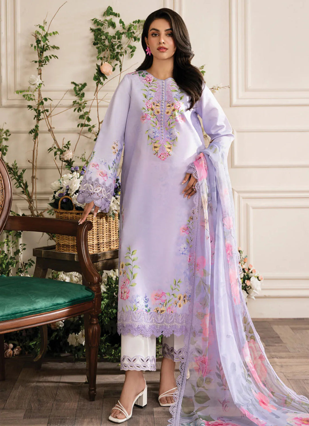 Lifestyle by Rang Rasiya Embroidered Lawn Suit Unstitched 3 Piece RR24LE Ayra - Summer Collection