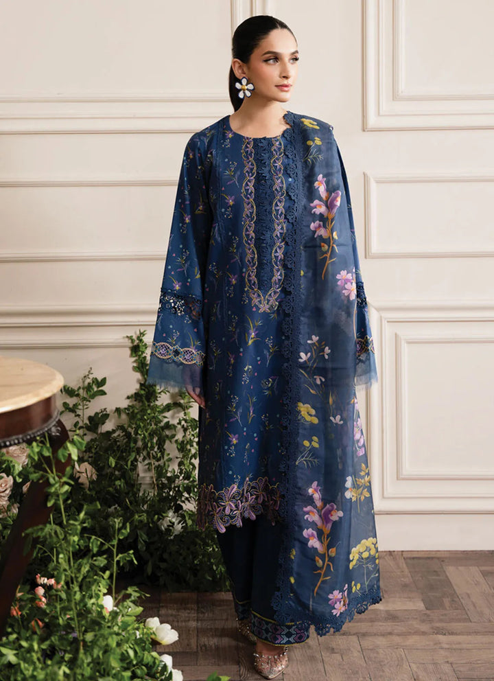Lifestyle by Rang Rasiya Embroidered Lawn Suit Unstitched 3 Piece RR24LE Azure - Summer Collection