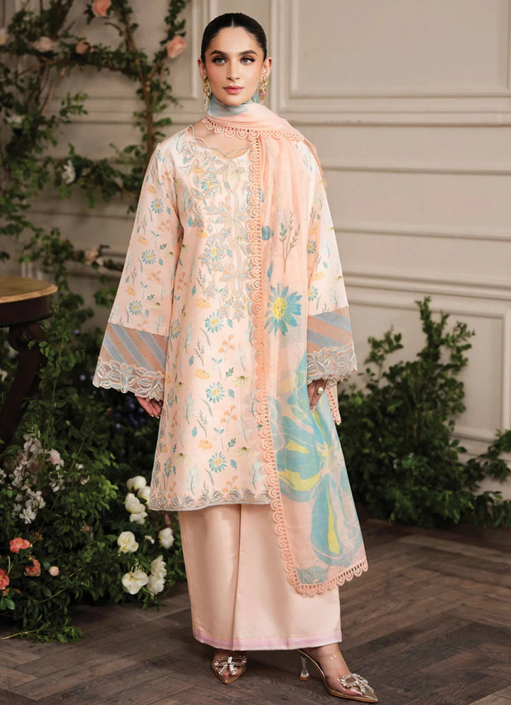 Lifestyle by Rang Rasiya Embroidered Lawn Suit Unstitched 3 Piece RR24LE Blush - Summer Collection