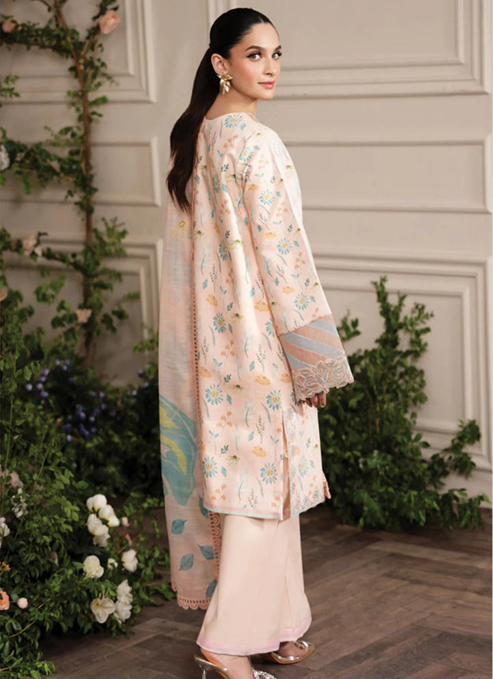 Lifestyle by Rang Rasiya Embroidered Lawn Suit Unstitched 3 Piece RR24LE Blush - Summer Collection