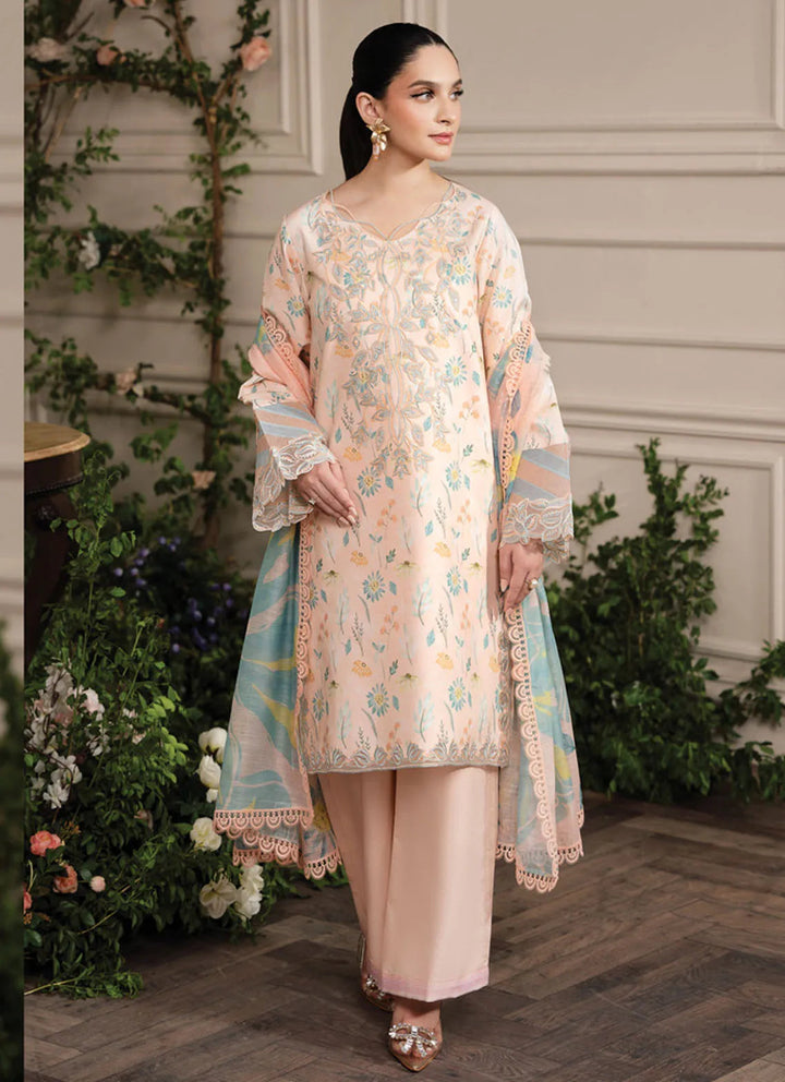 Lifestyle by Rang Rasiya Embroidered Lawn Suit Unstitched 3 Piece RR24LE Blush - Summer Collection